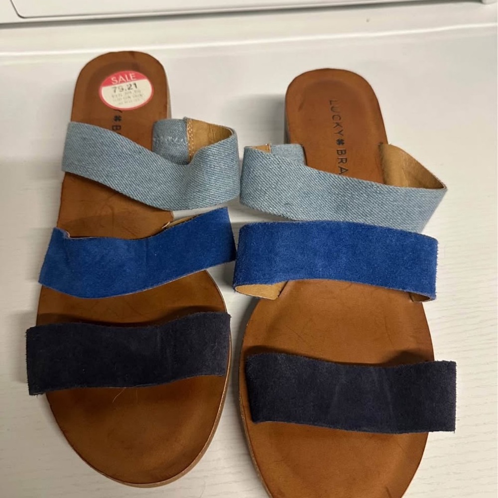 Lucky Brand Women's Denim and Navy Sandals